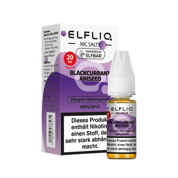 ELFBAR Elfliq - Blackcurrant Aniseed 20mg Nikotin