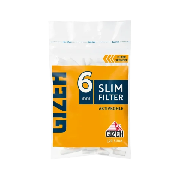 GIZEH Slim Filter Aktivkohle 6mm - 120 Filter